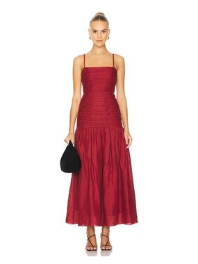 Posse NWT Aurelia Square Neck Dress Merlot